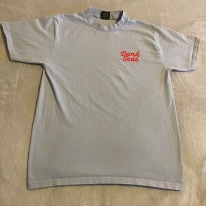 Dark Seas Mens Graphic T Shirt Light‎ Blue Mermaid Tattoo Art Size Small Workout